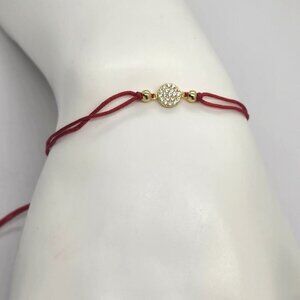 Adjustable Bracelet with Round 925 Silver Charm